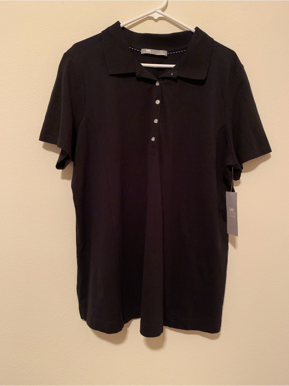 2X Black Collared Polo Shirt